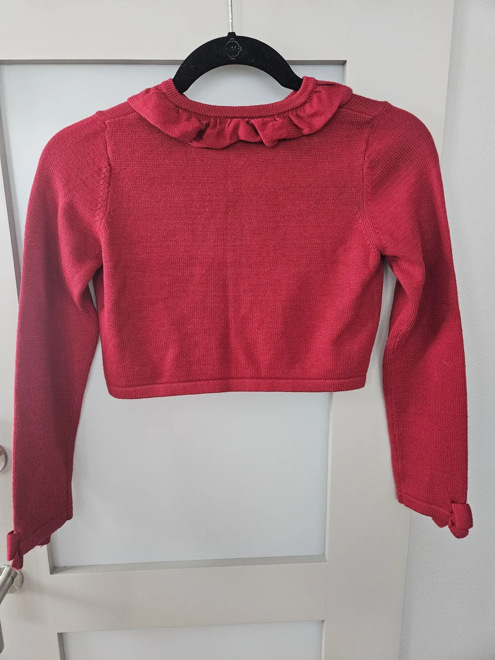 Gymboree Red Ruffle Collar Cropped Cardigan